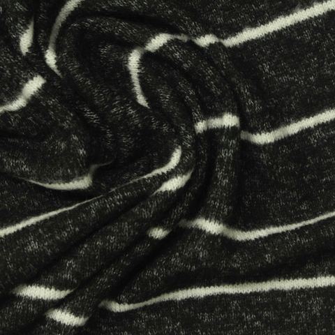 Striped Viscose Polyester Stretch Knit Fabric