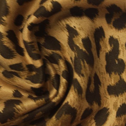 Brown Leopard Faux Suede, Polyester