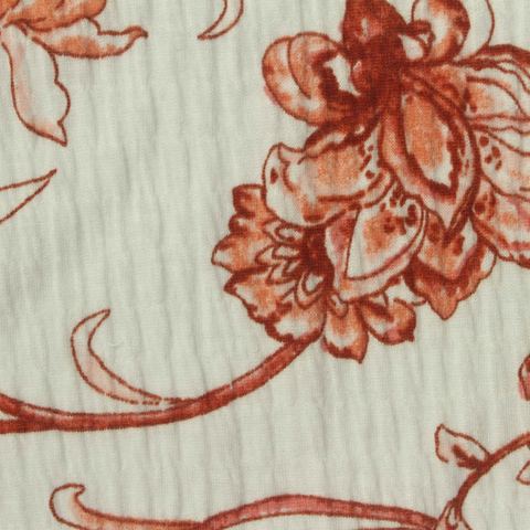 Bold Floral Polyester Stretch Crepe Fabric