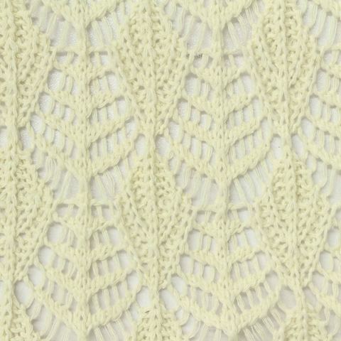Light Cream Vertical-Eyelet Pointelle Knit, Poly-Cotton