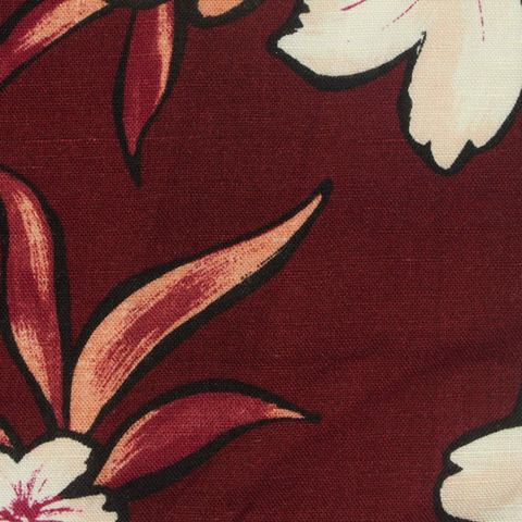 Cream Floral Woven, Linen-Viscose