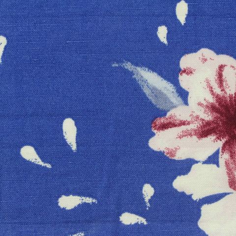White Floral Woven, Linen-Viscose