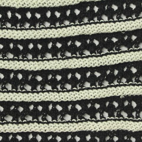 Striped Polyester Cotton Pointelle Knit Fabric