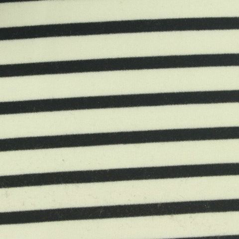 Black Horizontal-Stripe Scuba Knit, Poly-Modal