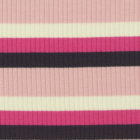 Striped Viscose Stretch Rib Knit Fabric