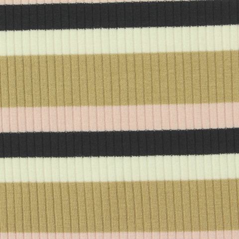 Striped Viscose Stretch Rib Knit Fabric