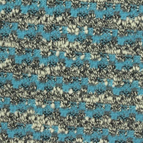 Blue Textured Bouclé, Poly-Cotton