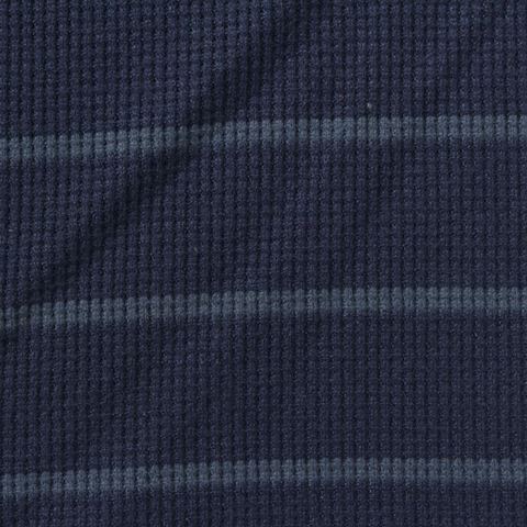 Striped Polyester Stretch Waffle Knit Fabric