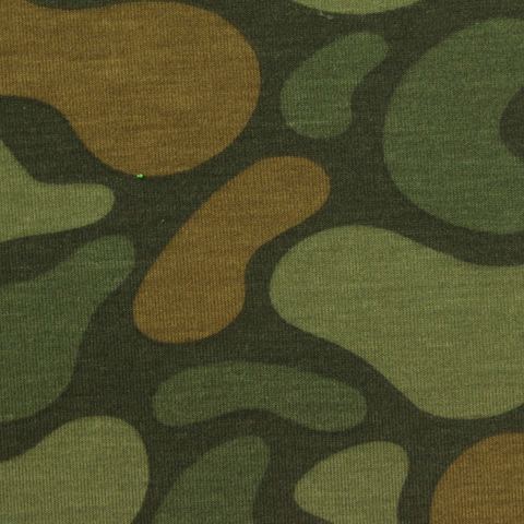 Camo Polyester Viscose Stretch Jersey Knit Fabric