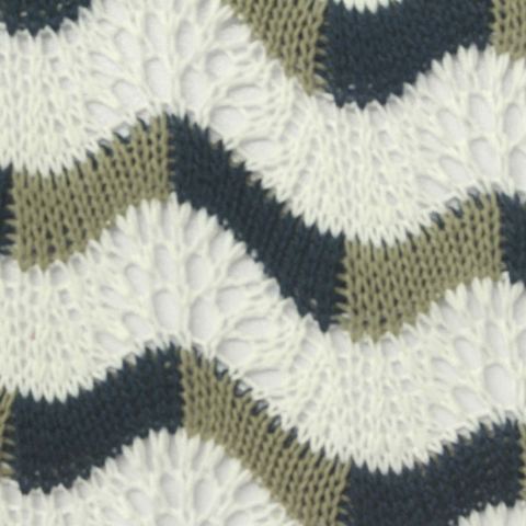 Off-White Bold-Chevron Pointelle Knit, Poly-Cotton