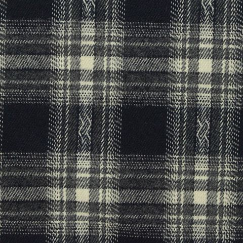 Bold Plaid Brushed Polyester Viscose Stretch Woven Fabric