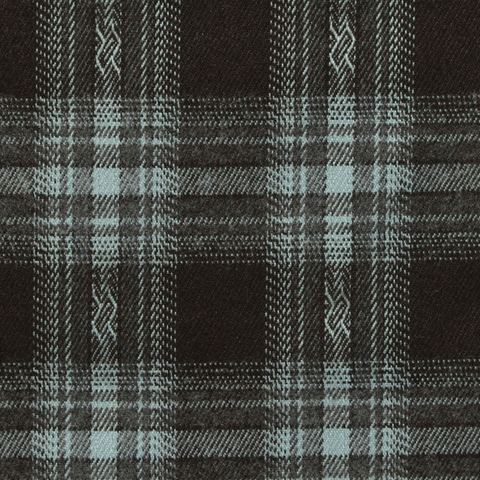Dark Brown Plaid Woven, Poly-Viscose