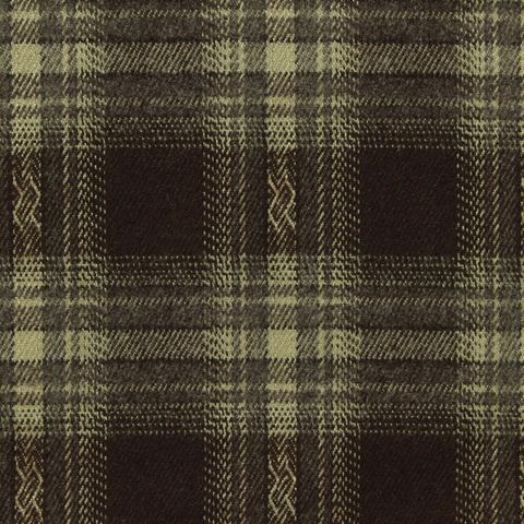 Dark Brown Bold-Plaid Woven, Poly-Viscose