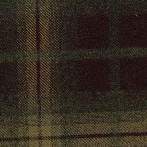 Bold Plaid Brushed Polyester Viscose Stretch Woven Fabric