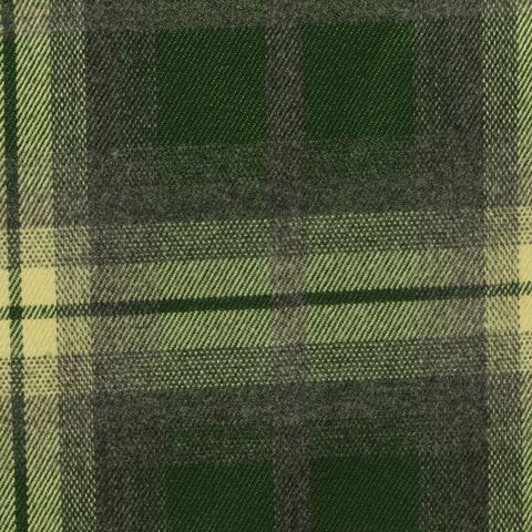 Bold Plaid Brushed Polyester Viscose Stretch Woven Fabric