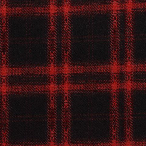 Red Plaid Woven, Poly-Viscose