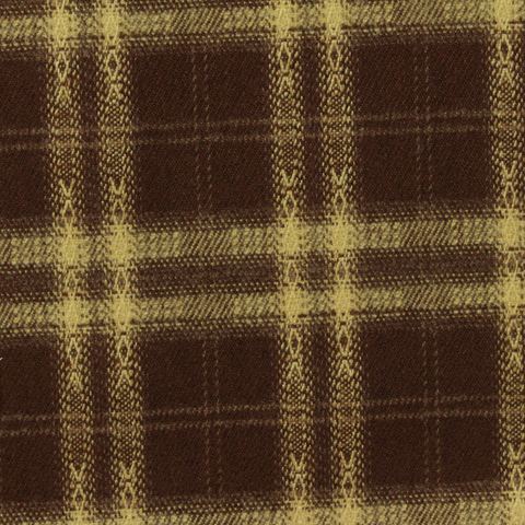 Brown Plaid Woven, Poly-Viscose