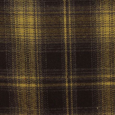 Dark Brown Plaid Woven, Poly-Viscose