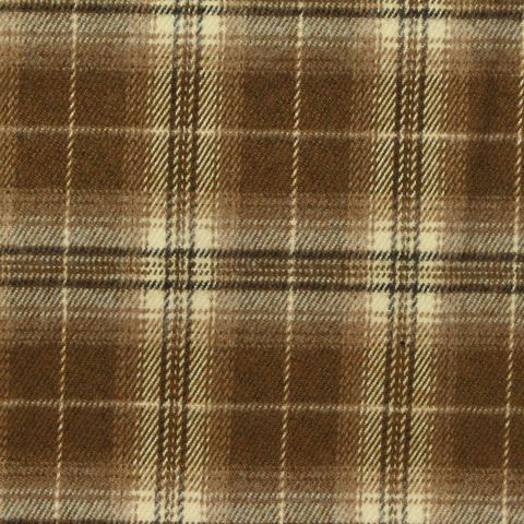 Bold Plaid Brushed Polyester Viscose Stretch Woven Fabric