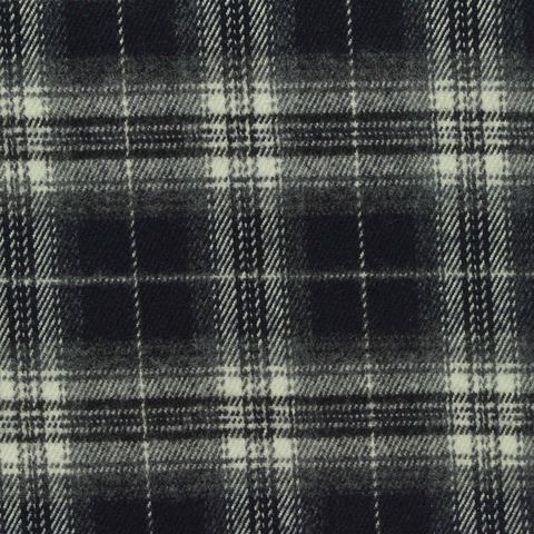 Dark Grey Plaid Woven, Poly-Viscose