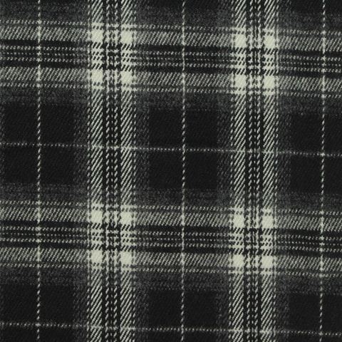 Black Plaid Woven, Poly-Viscose