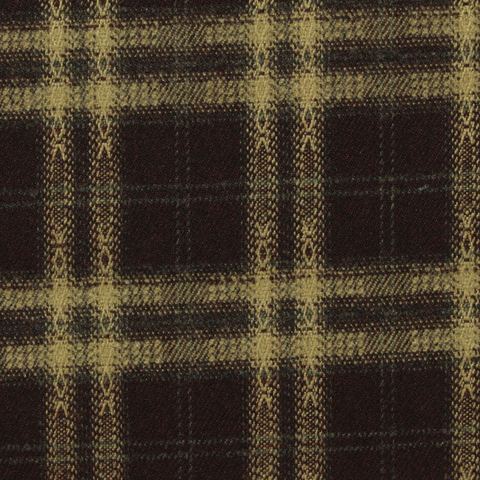 Bold Plaid Brushed Polyester Viscose Stretch Woven Fabric