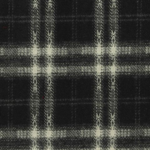 Black Plaid Woven, Poly-Viscose