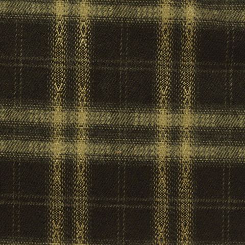 Bold Plaid Brushed Polyester Viscose Stretch Woven Fabric