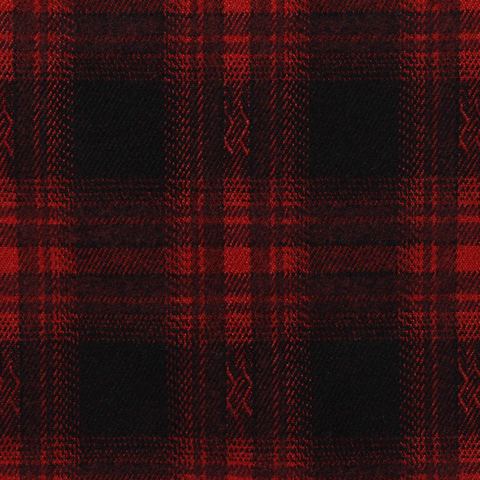 Red Plaid Woven, Poly-Viscose