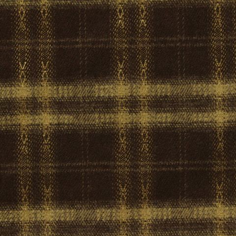 Dark Brown Plaid Woven, Poly-Viscose