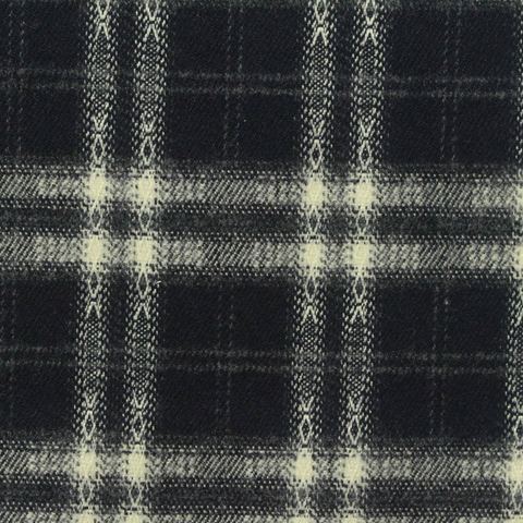 Black Plaid Woven, Poly-Viscose