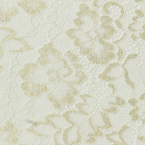 Gold Glitter-Floral Lace, Nylon-Spandex