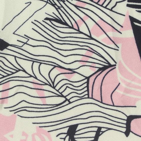 Printed Polyester Stretch Linen-Look Fabric