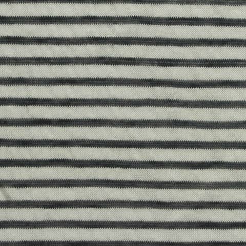 Dark Grey Horizontal-Stripe Knit, Poly-Viscose