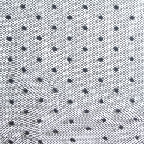 Dotted Flocked 100% Polyester Mesh Fabric