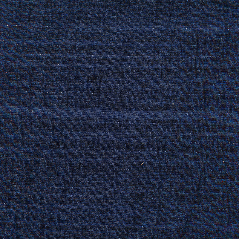 Dark Blue Tone-on-Tone Jersey Knit, Cotton-Poly