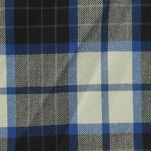 Bold Plaid Polyester Stretch Woven Fabric