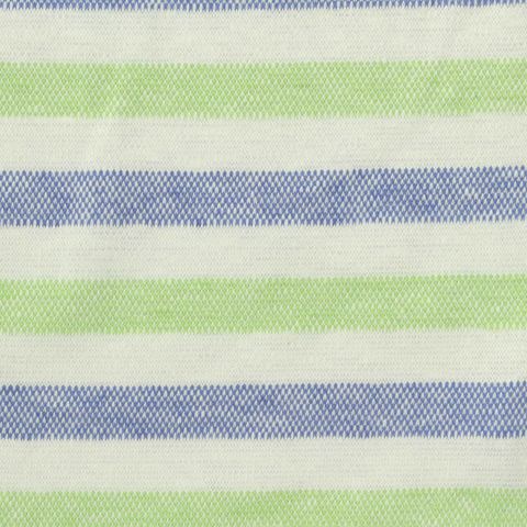 Striped Linen Cotton Piqué Knit Fabric