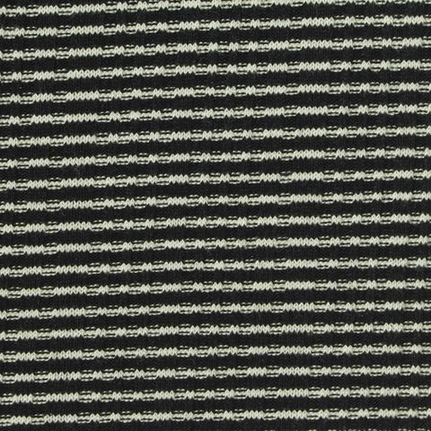 White Horizontal-Stripe Rib Knit, Viscose-Poly