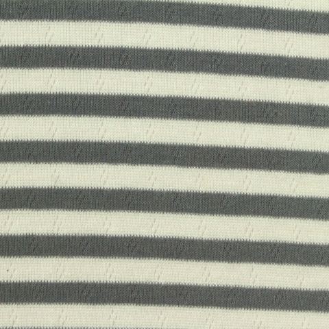 Striped Viscose Polyester Stretch Pointelle Knit Fabric