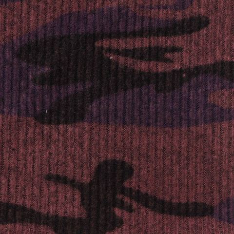 Camo Brushed Viscose Polyester Stretch Rib Knit Fabric