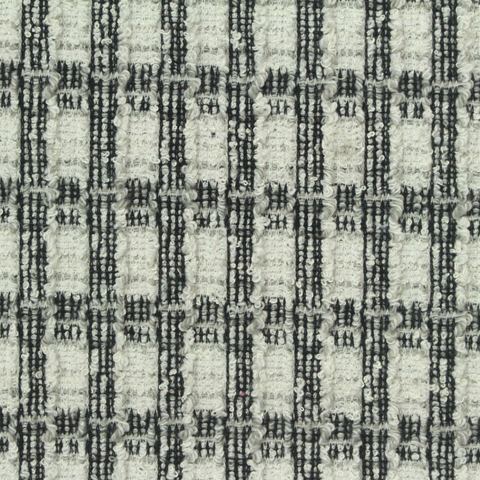 Bold Plaid Polyester Viscose Blend Stretch Bouclé Fabric