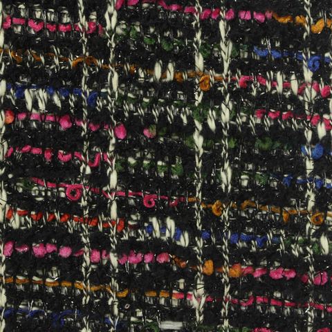 Bold Plaid Polyester Cotton Metallic Bouclé Fabric