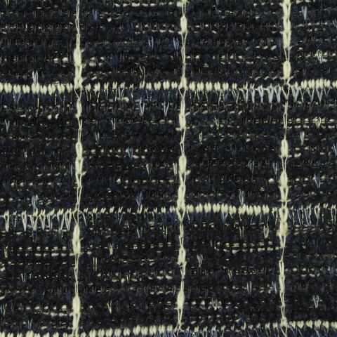 Bold Plaid Polyester Cotton Bouclé Fabric