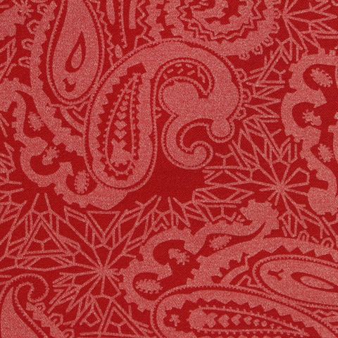Red Tone-on-Tone Paisley Bengaline, Viscose-Nylon