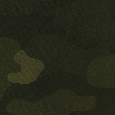Dark Green Camo Poplin, Poly-Cotton