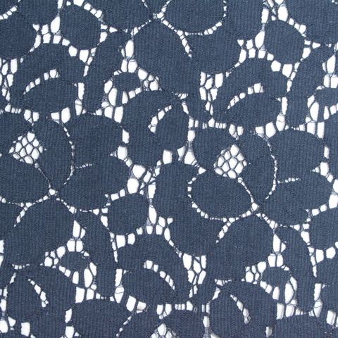 Navy Floral Lace, Cotton-Nylon