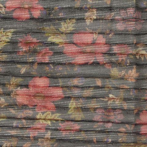 Bold Floral Polyester Metallic Knit Fabric