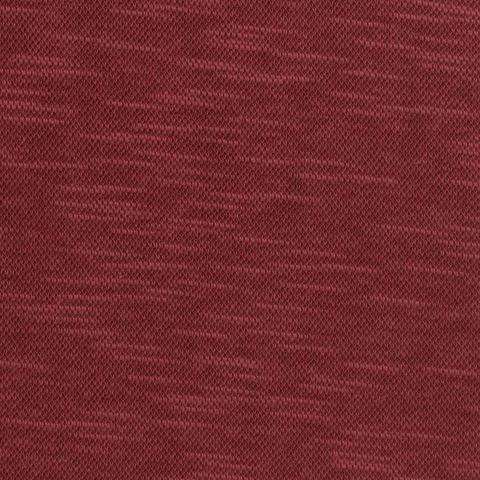 Deep Red Heather Piqué Knit, Cotton-Poly