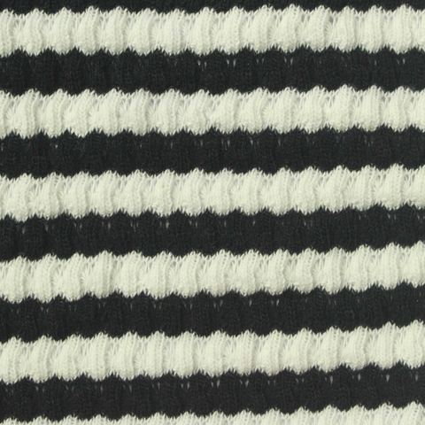 Striped Cotton Polyester Blend Knit Fabric